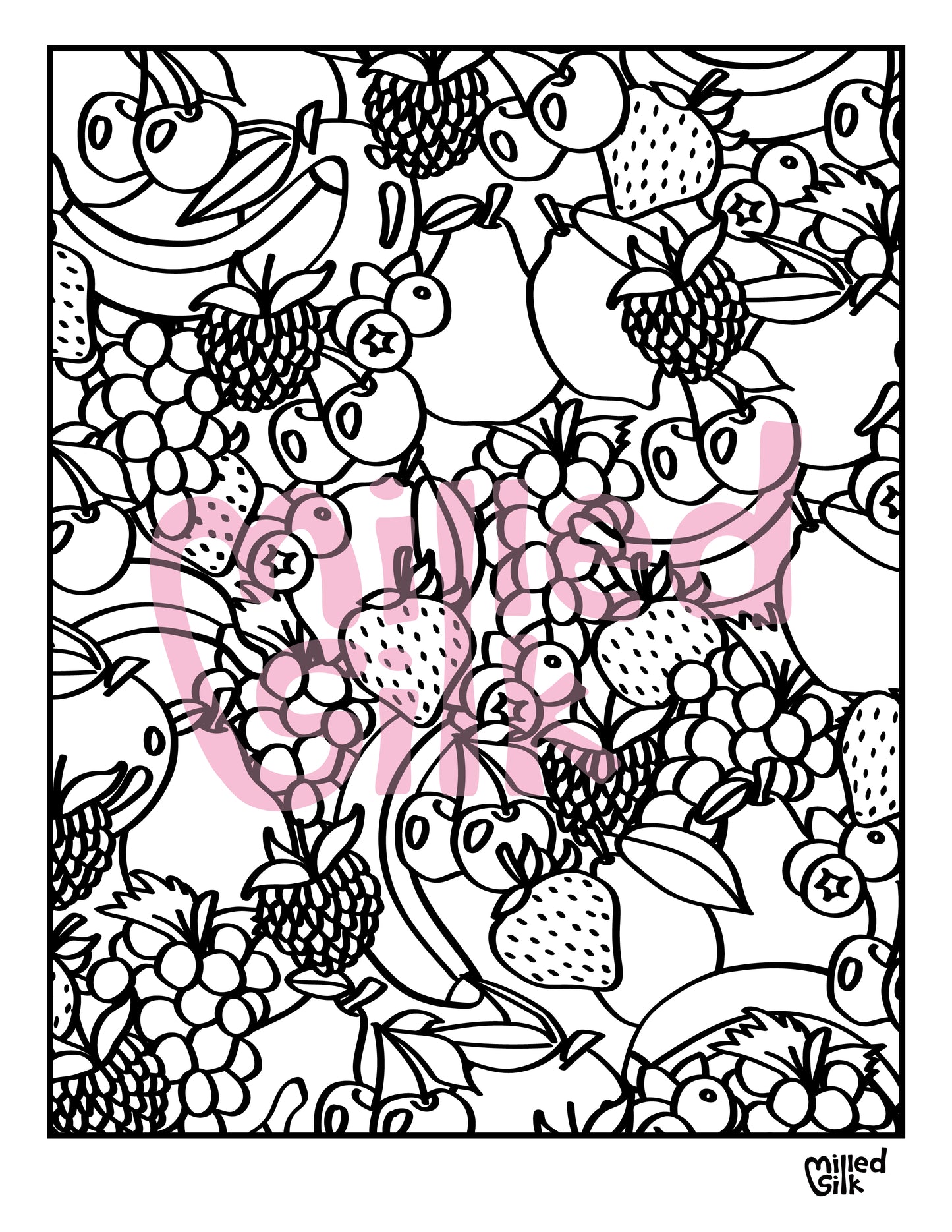 Fruits + Veggies • Printable Coloring Pages